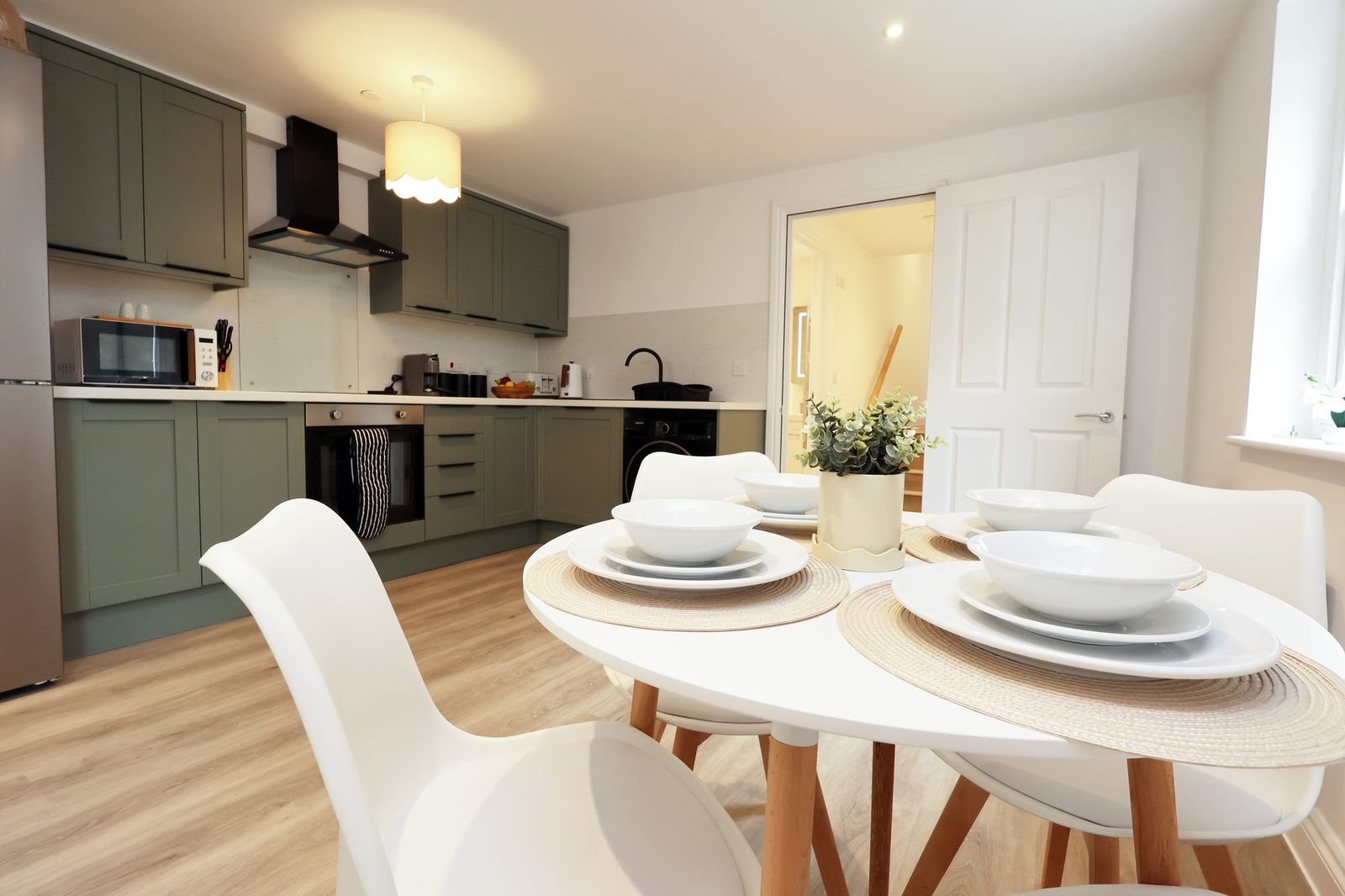 Dining table laid