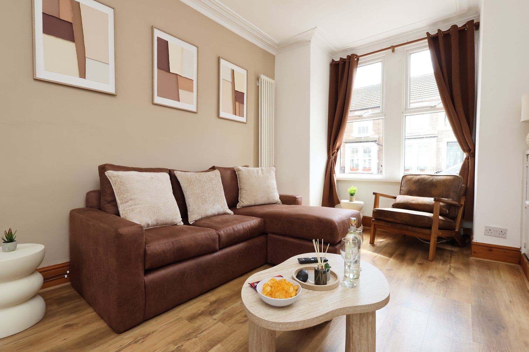 Furnished living room at 65 Upper Kincraig Street, Roath